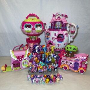 My Little Pony Ponyville Playsets & Characters 60 Figures Toys HUGE LOT Vintage